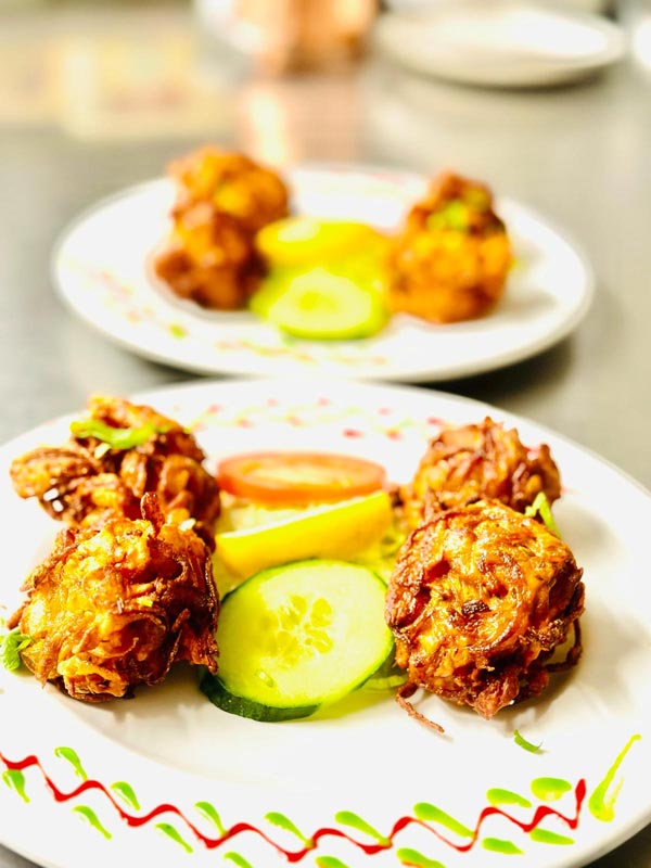 Onion bhajis